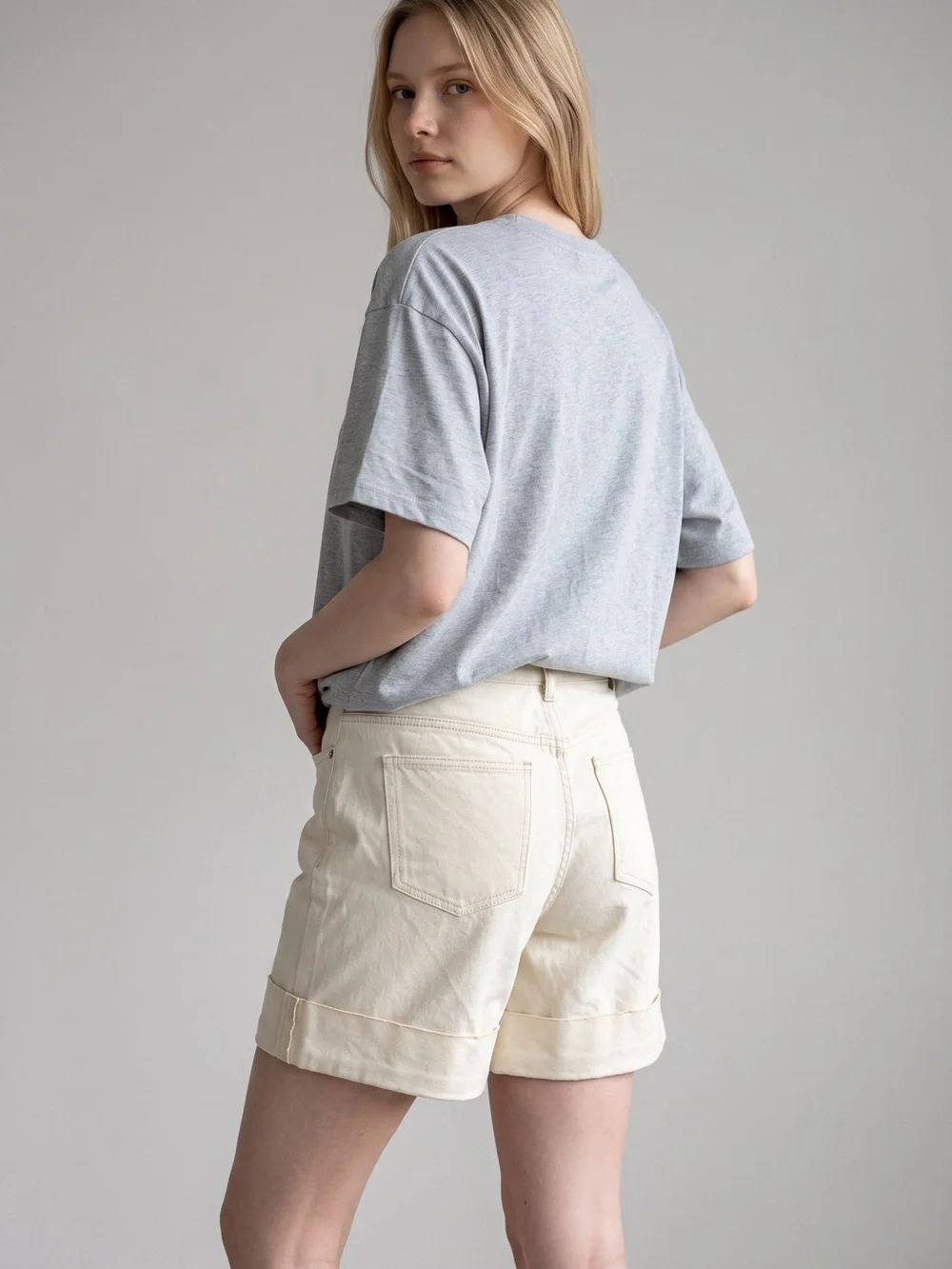 Women’s Short Sleeve Tee – Black, White, Light Gray - Picture 6 of 7
